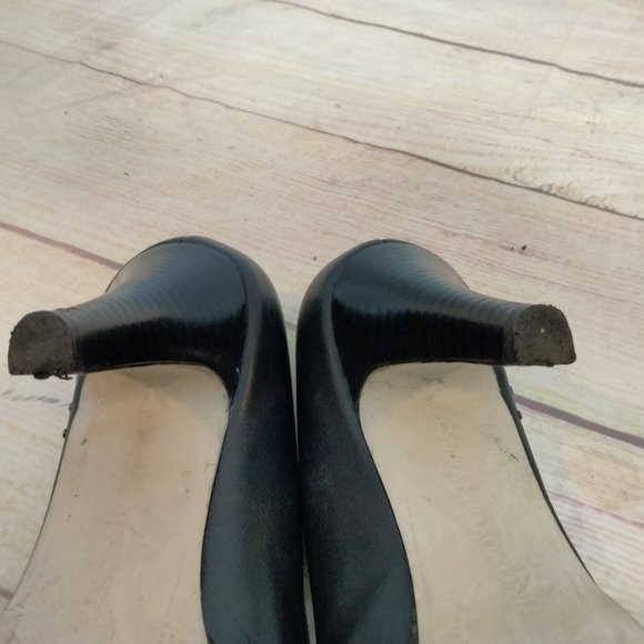 Franco Fortini studded black leather silver studding heels womens size  6 - Picture 8 of 9